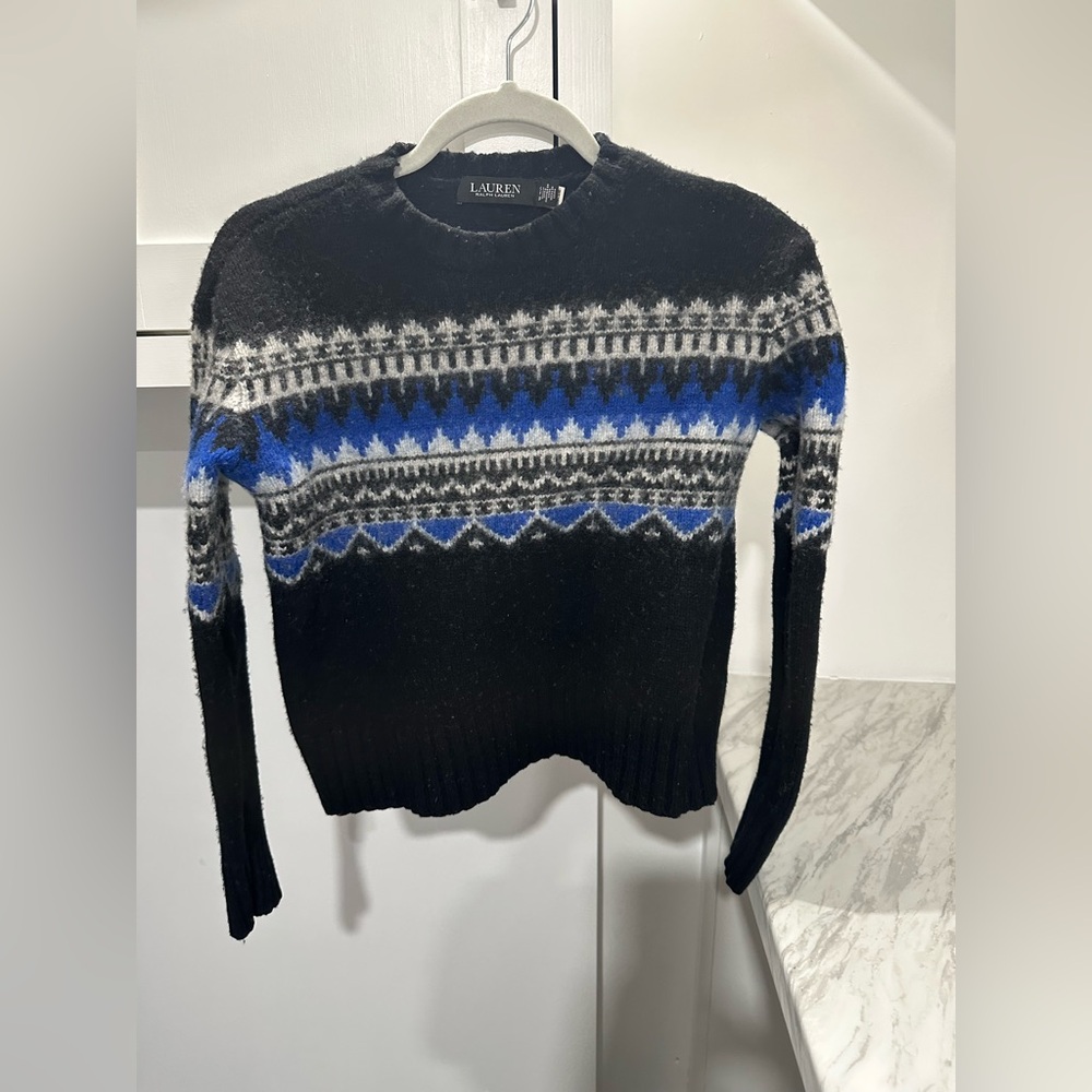 LAUREN RALPH LAUREN blue and Black Sweater